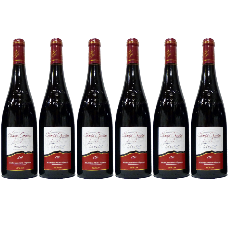 6 Bouteilles De Vin De Touraine Rouge Cot 19 Champs Gonneau