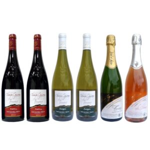 2 blancs "Sauvignon" + 2 rouges "Tradition" + 2 pétillants (blanc/rosé)